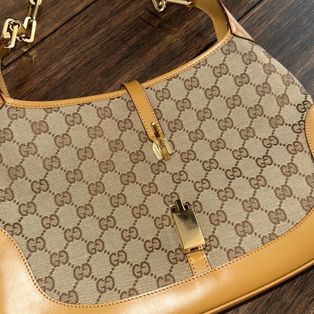 Gucci Jackie O 1961 hobo bag GG purse vintage monogram shoulder bag chain strap - Picture 8 of 17